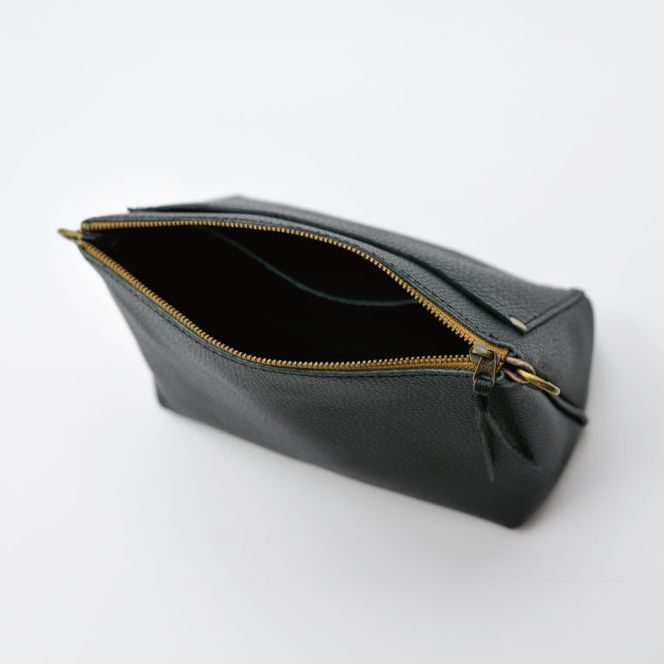 益子の革工房maharoのショルダーポーチ　ワイド（S）ブラック｜栃木県 益子町 ふるさと納税 ショルダーポーチ ワイド 牛革 手作り（AX135）