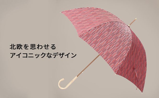 CB010　【槙田商店】晴雨兼用長傘　ノルディック　小枝　レッド