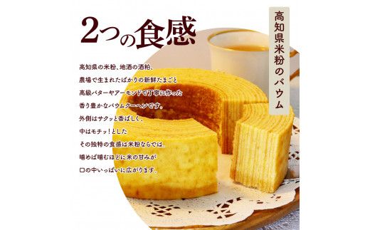 TKA018　高知県産米粉のバウム・高知県産柚子のバウム 返礼品 高知県産の米粉とゆずペーストを使用したバウムクーヘンのセット 美味しい おしゃれ 食べ物 贈答品 贈り物 ギフト プレゼント おみやげ お土産 お菓子 バームクーヘン スイーツ ケーキ 話題