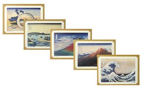 印刷画 5点 セット 額縁 1枚付き 北斎作品 原寸 絵画 葛飾北斎 富嶽三十六景 絵 インテリア 民芸品 工芸品 伝統工芸品 おしゃれ かわいい 絵画セット 詰め合わせ 東京 東京都 墨田区