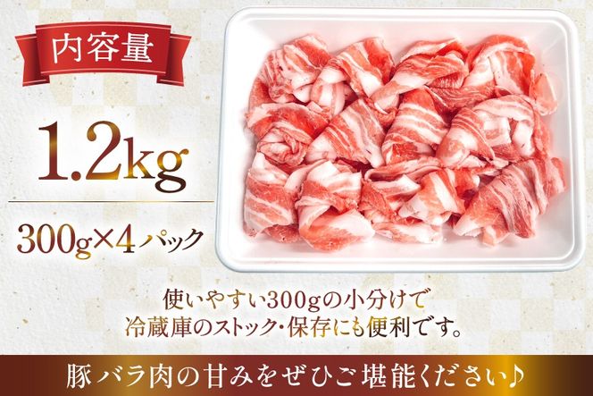 豚肉 宮崎県産 豚バラ しゃぶしゃぶ用 300g 4p 計 1.2kg セット [TRINITY 宮崎県 日向市 452061331] 冷凍 小分け しゃぶしゃぶ スライス 豚バラ肉 宮崎 豚バラ薄切り 薄切り