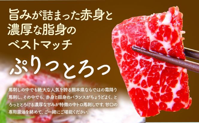馬刺し 熊本 ならでは 霜降り馬刺し たっぷり 500g 株式会社利他フーズ《30日以内に出荷予定(土日祝除く)》 霜降り 中トロ 海外産 国内肥育 冷凍 生食用 肉 馬肉 ふるさと納税馬刺し 熊本県 南阿蘇村 送料無料 馬刺 ばさし 名物---isms_rita04_30d_r7_32000---