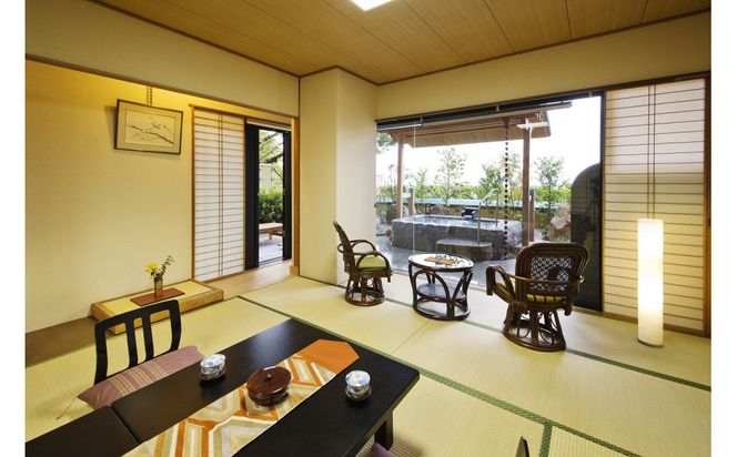 【夕凪の湯　ＨＯＴＥＬ花樹海】平休日1泊2食付 ペア宿泊券《岩露天風呂付和室》 372013_KX001