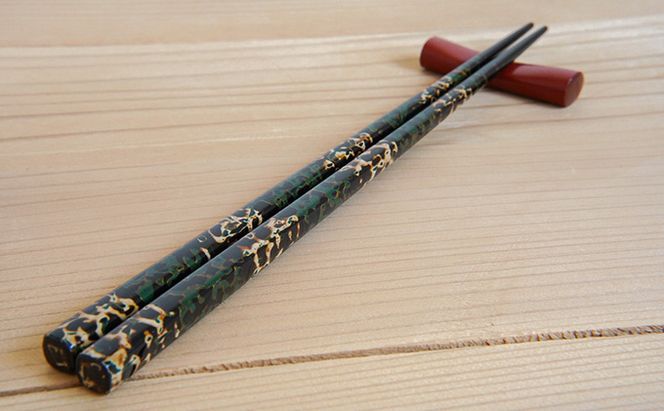 津軽塗　箸（大）1膳・唐塗 黒上 工芸品 お箸 手作り 伝統技術 