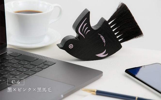 千鳥ブラシ【6種類】ブラシ 卓上ブラシ 千鳥モチーフ 赤 白 黒 馬毛 工芸品 日本製 墨田区 東京