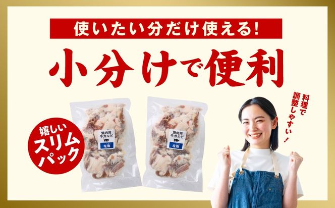 G3363 牛カルビ 焼肉用 塩麹漬け 合計1.5kg【味付け 小分け 焼くだけ 簡単調理 BBQ 牛肉 250g×6袋】