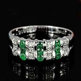 エメラルド リング 0.3ct Ag900[Pt100] (12514) 指輪 リング エメラルド プラチナ ダイヤモンド ジュエリー アクセサリー 山梨県 甲斐市 BR-79