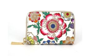 【文庫屋大関】ファスナー 小銭入れ アネモネ【皮革工芸品】財布 牛革 コンパクト 東京