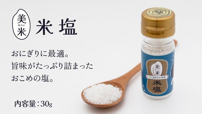 金の恵み米塩 美米～みらい～ 塩３種セット（米塩・籾殻塩カレー味・黒糖入りごまみそ塩）ソルト しお salt 食べ比べ 調味料 塩 セット 便利 料理 味付 アレンジ こだわり 天然 ミネラル 手づくり さかたの塩 おにぎり 米 コシヒカリ こしひかり 玄米 甘み 旨味