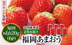 【先行予約】【全2回定期便】【 数量限定 】 あまおう いちご 1,620g ( 約 270g × 6パック )【2026年3月初旬より順次発送】 糸島市 / 株式会社HSP-テクノ グランデ 等級 福岡県産 [AZL006]