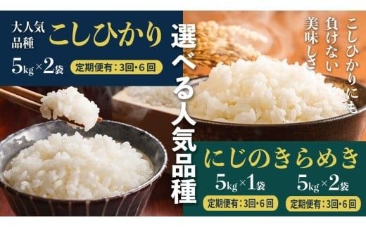 スピード発送!! （最短2日～7日程度で発送） 【選べる 品種 ＆ 内容量 ＆ お届け回数】茨城県 筑西市産 米 5kg 10kg 定期便 令和7年産 新米 三ツ星 マイスター お米 コメ こしひかり にじのきらめき 単一米 精米 スピード配送 [CH004ci]
