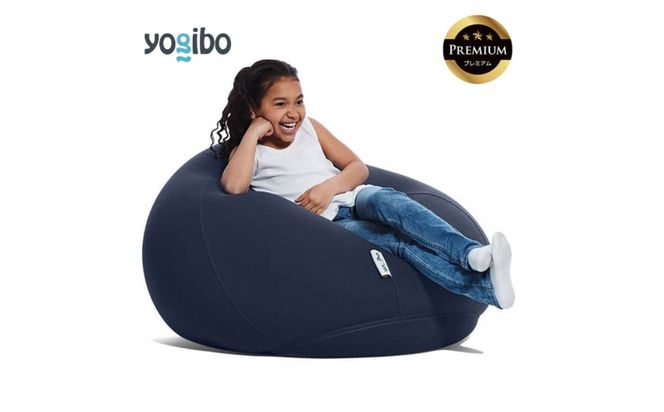 Yogibo Drop Premium（ヨギボー ドロップ プレミアム）＜ネイビーブルー＞【ビーズクッション ビーズ 座椅子 椅子 クッション ビーズソファー ビーズソファ 新生活 プレゼント インテリア 家具 ベッド ゲーム】-[G763-4]