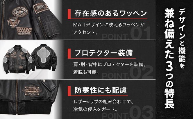 【デグナー】シープレザーMA-1ジャケット[23WJ-4] XLサイズ｜京都 バイクギア 人気ブランド バイク［手首のリブニットで冷えを予防 MA-1 ジャケット 羊革 シープレザー プロテクター 安全性 柔らかい フィット感 疲れにくい ツーリング シック ライダー バイカー おしゃれ かっこいい 人気 おすすめ 送料無料 ふるさと納税 ］ 261009_A-JR198VC03