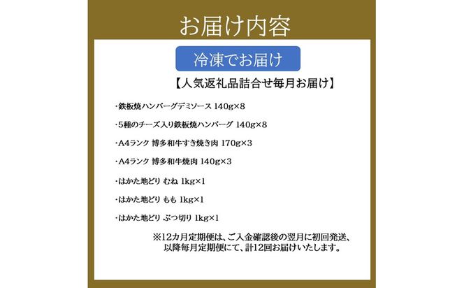 【Q-001】飯塚市人気返礼品詰合せB【12カ月定期便】
