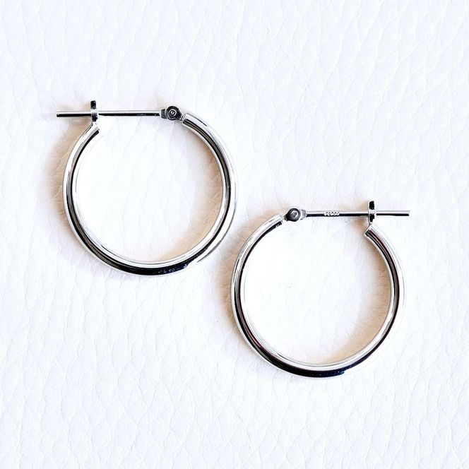 Pt900 プラチナ 地金 フープ ピアス (直径20mm) 保証書付 KO-0059 SWAD084-20mm