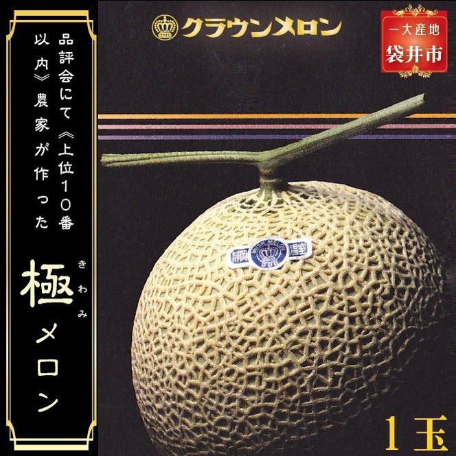 クラウンメロン”極メロン”１玉入　ギフト箱入り 
