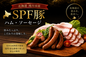 北海道滝川産 SPF豚 ロースハム＆ソーセージセット | 詰め合わせ ブランド豚 豚肉 国産 ウインナー ウィンナー ハム 加工品 天然腸 肉 お肉 ポーク 北海道産 おつまみ 朝食 BBQ バーベキュー ビール キャンプ ギフト 贈答 冷凍