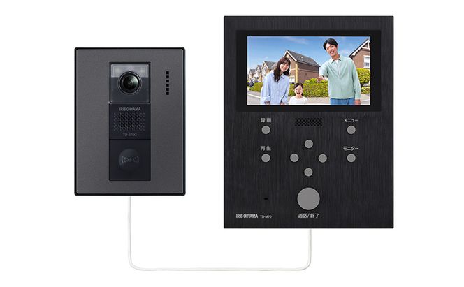 インターホン テレビドアホン TD-SM7070C-BB ブラック/ガンメタリック アイリスオーヤマ スマホ 対応 連動 自動録画 録画 カメラ付き 録画機能 防犯カメラ 監視カメラ 防犯 モーション検知 動体検知 雑貨 日用品 