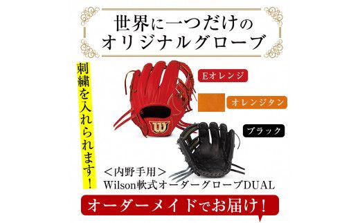 ＜軟式・内野手用DUAL＞日本製野球グローブ Wilson軟式オーダーグローブ(1個) 阿久根市 特産品 デュアル スポーツ グラブ 袋付 箱入り オーダー 野球【アクネスポーツ】akn021-02