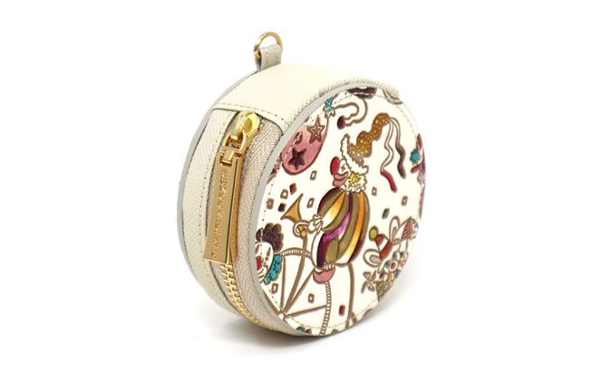 【文庫屋大関】マカロンポーチ ピエロ＜マチネ＞【皮革工芸品】 ポーチ ミニポーチ 小物入れ アクセサリー入れ イヤホン入れ 収納 保管ケース 手のひらサイズ  本革 革 皮革 工芸品 工芸 雑貨 ギフト プレゼント 日本製 東京