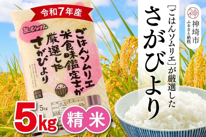 【令和7年産】ごはんソムリエが厳選 白米 さがびより 5kg【神埼市産 米 お米 精米 白米 5kg さがびより ブランド米 食味鑑定士】(H063144)