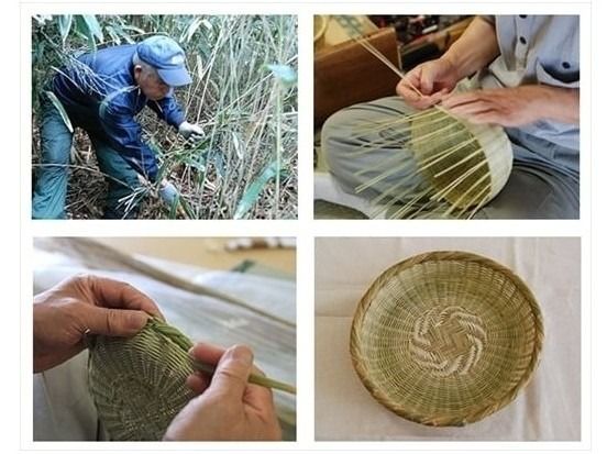 ぶら下げ耳付き！「米研ぎザル 小(3合用)」富士北麓”勝山”スズ竹細工 山梨県認定郷土伝統工芸品 FAA7069