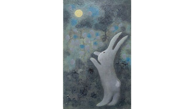 【 限定１点 】うさぎ・月取り [BG105-NT]