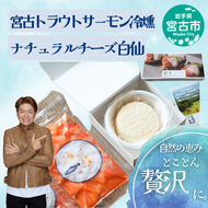 トラウトサーモン チーズ セット 詰め合わせ 宮古トラウトサーモン 冷燻 1枚 ナチュラルチーズ 白仙 サーモン 魚 魚介 魚介類 燻製 ご飯のお供 ごはんのお供 おつまみ おかず 冷凍 岩手 岩手県 宮古市