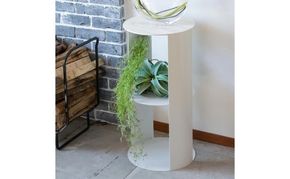 【＆FREL】SCサイドテーブル ハイタイプ ホワイト 直径35cm 高さ70cm ※離島への配送不可