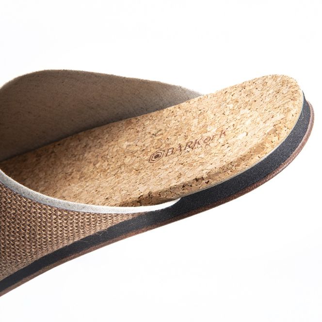 ルームシューズの理想形。天然素材、静音性、高反発クッションで足にやさしい、コルクでむれにくい、綿や麻の素材で、春夏らしいデザイン。「バークオブケイ」コルクルームシューズ爽（Made in Japanの高品質）（春夏デザインバージョン）Lサイズ(26.5cm) カラー：黒【スリッパ、室内履き、シューズ、靴、リビング、ビジネス、インテリア、三重県、四日市市、ふるさと納税】