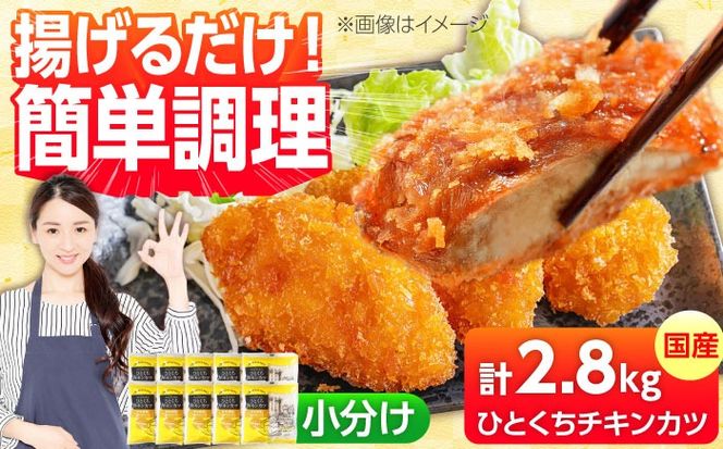 【小分け】 国産ひとくちチキンカツ 2.8kg（280g×10袋） 糸島市 / トリゼンフーズ / カツ 鶏肉 簡単調理 総菜[ACD014]