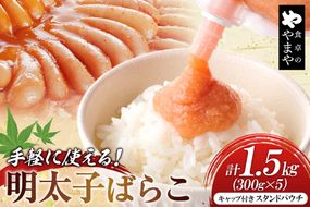 明太子 チューブ 明太ばらこ スタンドパウチタイプ 300g 5個 計1.5kg セット [やまやコミュニケーションズ 福岡県 筑紫野市 21761387] めんたいこ バラコ ばらこ やまや 小分け 明太子チューブ 福岡