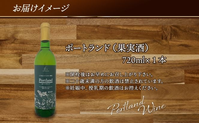 ポートランド ブドウ ワイン 720ml 1本 葡萄 ぶどう 果実 果実酒 お酒 アルコール 白ワイン 辛口 お取り寄せ ギフト gift ボトル 紙箱 御中元 お中元 自然農園 北海道 仁木町 