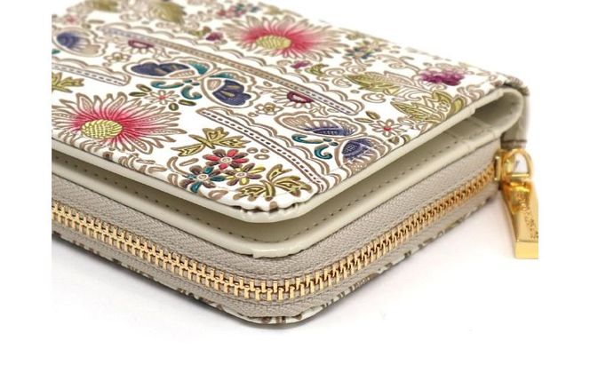 【文庫屋大関】二つ折りファスナーミニ財布 茉莉花＜珊瑚＞【皮革工芸品】財布 二つ折り 小物 お札 カード 小銭 コンパクト 牛革 手作り 日本製 墨田区 東京都