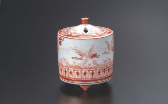 九谷焼 2.8号香炉・端鳥文