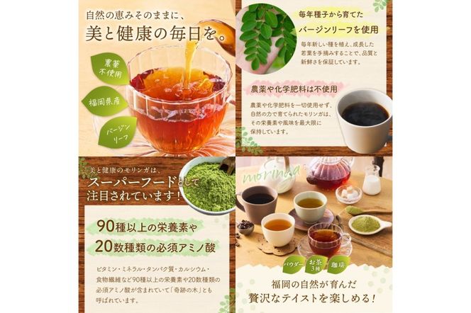 【C-145】モリンガ珈琲・オーガニック和紅茶・ほうじ茶・煎茶・モリンガパウダー