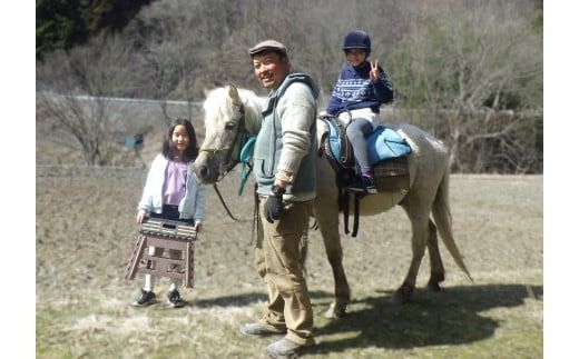 里山で乗馬体験（馬のブラシがけと乗馬でむらをお散歩）1人から5人まで可能【055-12】｜馬 乗馬 乗馬体験 体験 散歩 うま 動物 里山 長野県 伊那市 信州