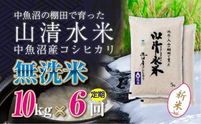 【令和8年産 新米】 【定期便／全6回】無洗米10kg　新潟県魚沼産コシヒカリ「山清水米」十日町市 米