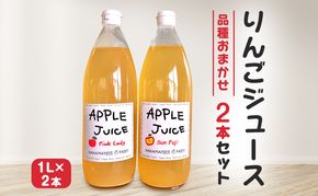 りんごジュース　1L×2本セット（品種おまかせ）長野　信州　小諸　100%　ストレート　飲み比べ
