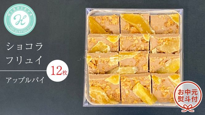 【 お中元 熨斗 付】 ショコラフリュイ アップルパイ 12枚 チョコレート チョコ スイーツ デザート 高級 ギフト 贈り物 お礼 プレゼント 手土産 お菓子 [DJ53-NT]