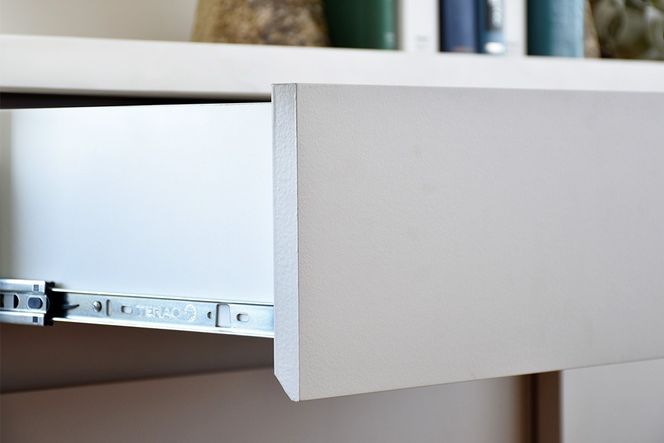 タイナー 120 キッチンカウンター 引出【グレー 完成品 大理石調 引出収納 上品 おしゃれ】(H062362)