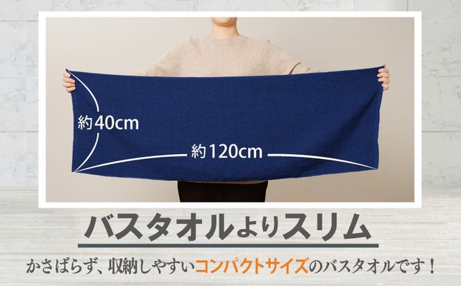 005A813 【お試し】ミニバスタオル 1枚（ネイビー）40cm×120cm 500匁 【国内製造 泉州タオル フェイスタオル 以上 バスタオル 未満 吸水 普段使い シンプル 日用品 家族 ファミリー】