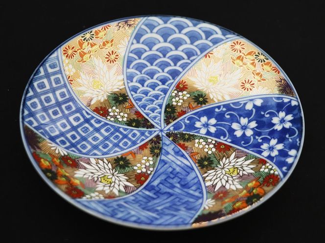 九谷焼　5.5号皿揃　金花詰 （5枚セット）a01 食器 キッチン雑貨 キッチンアイテム 雑貨 小物 お皿 丸皿 食卓 テーブルコーディネート 