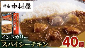 新宿 中村屋 インドカリー スパイシーチキン 40個 レトルト レトルトカレー カレー 常温 温めるだけ 人気 洋食 時短 インドカレー スパイシーカレー 長期保存 災害用 保存食 レンチン レンジ [DM010us]