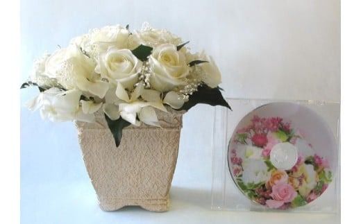 【日付指定可能】 プリザーブドフラワーローズ１０輪 プリザーブドフラワーアレンジメント ホワイト 薔薇 バラ ギフト プレゼント ラッピング 産地直送 インテリア お花 フラワー H193-041