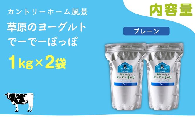 プレーン 草原のヨーグルト でーでーぽっぽ 1kg ×2 SKB147