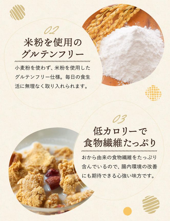 【豆腐屋の娘が造るシリーズ】おからグラノーラ（180ｇ）006TM01N.≪ふるさと納税3.0≫／朝食 グルメ お取り寄せ 国産 国産大豆 ドライフルーツ オートミール グラノーラ 国産大豆 伝統製法 大豆 おから 米粉 グルテンフリー 食物繊維 ナッツ ドライフルーツ