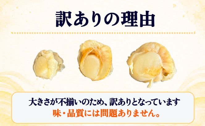 北海道産 訳あり ボイルベビーホタテ 1kg(500g×2袋) ホタテ 帆立 ボイル済み