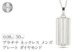 ネックレス メンズ プラチナ プレート ダイヤモンド 0.08ct ペンダントトップ 大ぶり pt900 ダイヤ ストライプ タグペンダント ジュエリー シンプル 大きめ 普段 使い 人気 250520201pm SWAA330