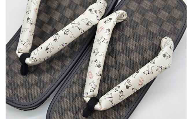 信貴×雪丸 ゆきまる雪駄 屋内屋外兼用 BW（前坪：黒） 履物 和 和テイスト お祭り お祭り衣装 小物 屋内外兼用 室内で履ける 太めの鼻緒 伝統的履物 手作業 日本の伝統 柄入り鼻緒 